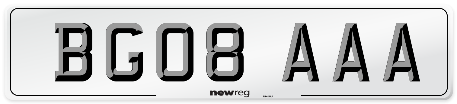 BG08 AAA Number Plate from New Reg